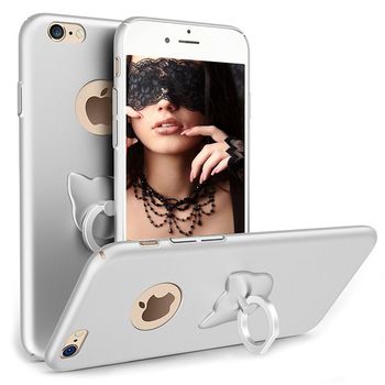 Husa telefon Iphone 8 Plus ofera protectie 3in1 Ultrasubtire Silk Silver Cat Ring Case TotulPerfect Iphone imagine noua 2022