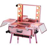 Set Statie Make-Up Transformabila Voaiaj Profesionala Roz + Trusa Profesionala Ruj 66 Nuante fotografia produsului View 2 S