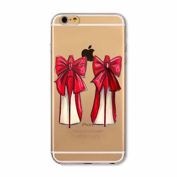 Husa telefon iphone 7 ofera protectie silicon moale ultrasubtire - red shoes