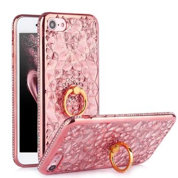 Husa telefon iphone 7 ofera protectie 3in1 ultrasubtire diamond crystal ring rose