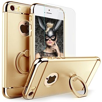 Husa totulperfect telefon iphone apple 6/6s offera protectie 360° 3in1 ultrasubtire - gold g ring+ folie