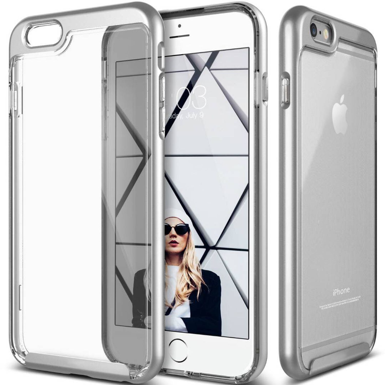 Husa telefon Iphone 7 Plus ofera protectie Ultrasubtire - Clear Silver Touch fotografia produsului