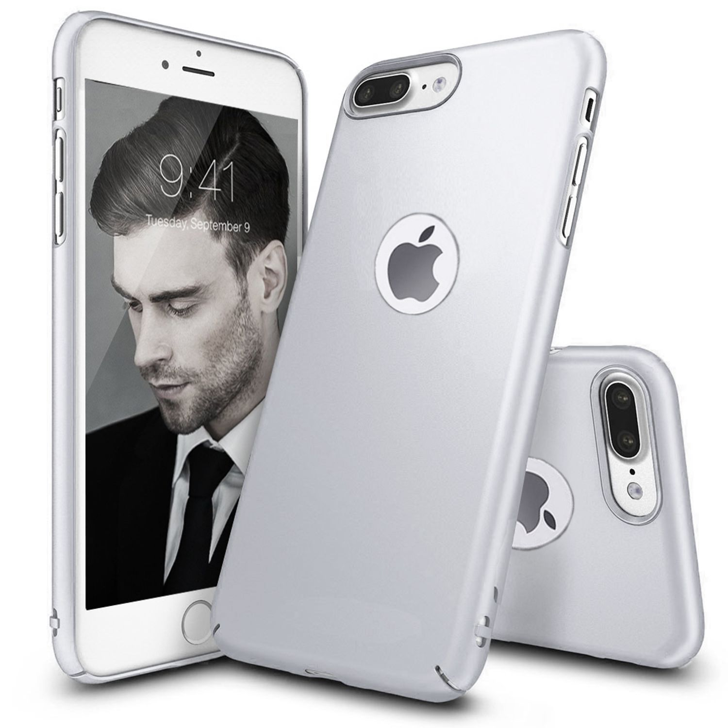 Husa telefon Iphone 7 Plus ofera protectie Ultrasubtire -Silk Silver Matte fotografia produsului