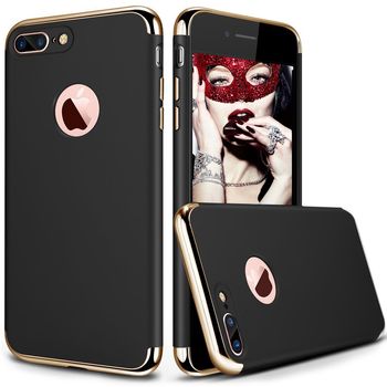 Husa telefon iphone 7 plus ofera protectie 3in1 ultrasubtire - luxury black matte