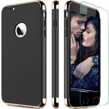 Husa telefon iphone 8 ofera protectie 3in1 ultrasubtire + folie sticla luxury 360 black