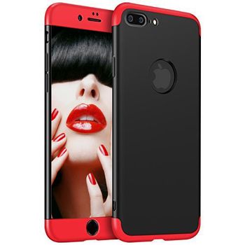 Husa telefon iphone 8 plus ofera protectie completa 3in1 ultrasubtire lux black&red matte