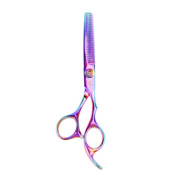 Foarfeca profesionla filat cosmetica animale - caini, pisici - 6 inch rainbow