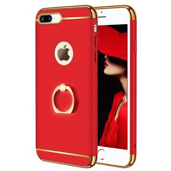 Husa telefon Apple Iphone 8 Plus ofera protectie 3in1 Ultrasubtire Lux Red Matte G Ring elefant.ro imagine noua 2022