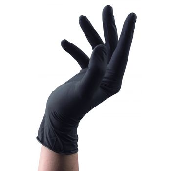 Manusi unica folosinta negre- 100buc-cauciuc nitrilic -s