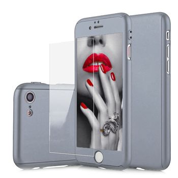 Husa telefon Apple Iphone 7 Plus ofera protectie 360° Ultrasubtire Full Grey +Folie Sticla elefant.ro imagine noua 2022