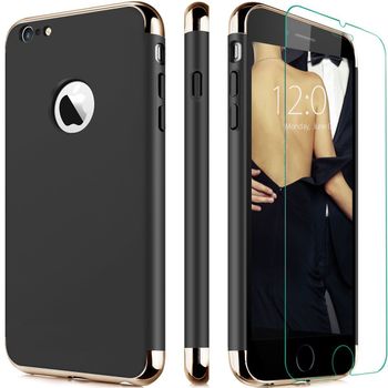 Husa telefon Iphone 7 ofera protectie 3in1 Ultrasubtire + Folie Sticla Luxury 360 Black elefant.ro imagine noua 2022