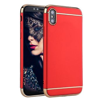 Husa telefon apple iphone xs ofera protectie 3in1 ultrasubtire lux red