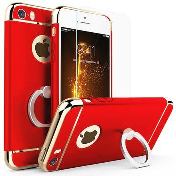Husa telefon Iphone 6/6S offera protectie 360° 3in1 Ultrasubtire – Red S Matte Ring + Folie Case TotulPerfect Iphone imagine noua 2022