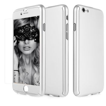 Husa telefon apple iphone 7 ofera protectie 360° ultrasubtire full silver +folie sticla