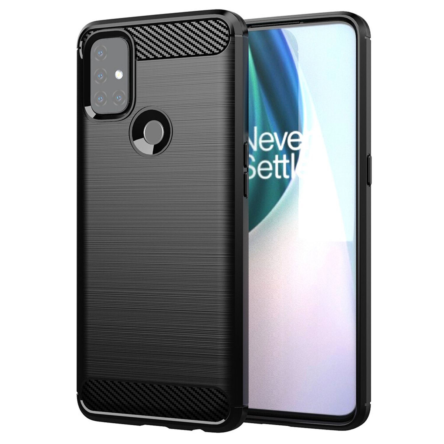 Husa Techsuit - Carbon Silicone - Oneplus Nord N10 5G - Black fotografia produsului