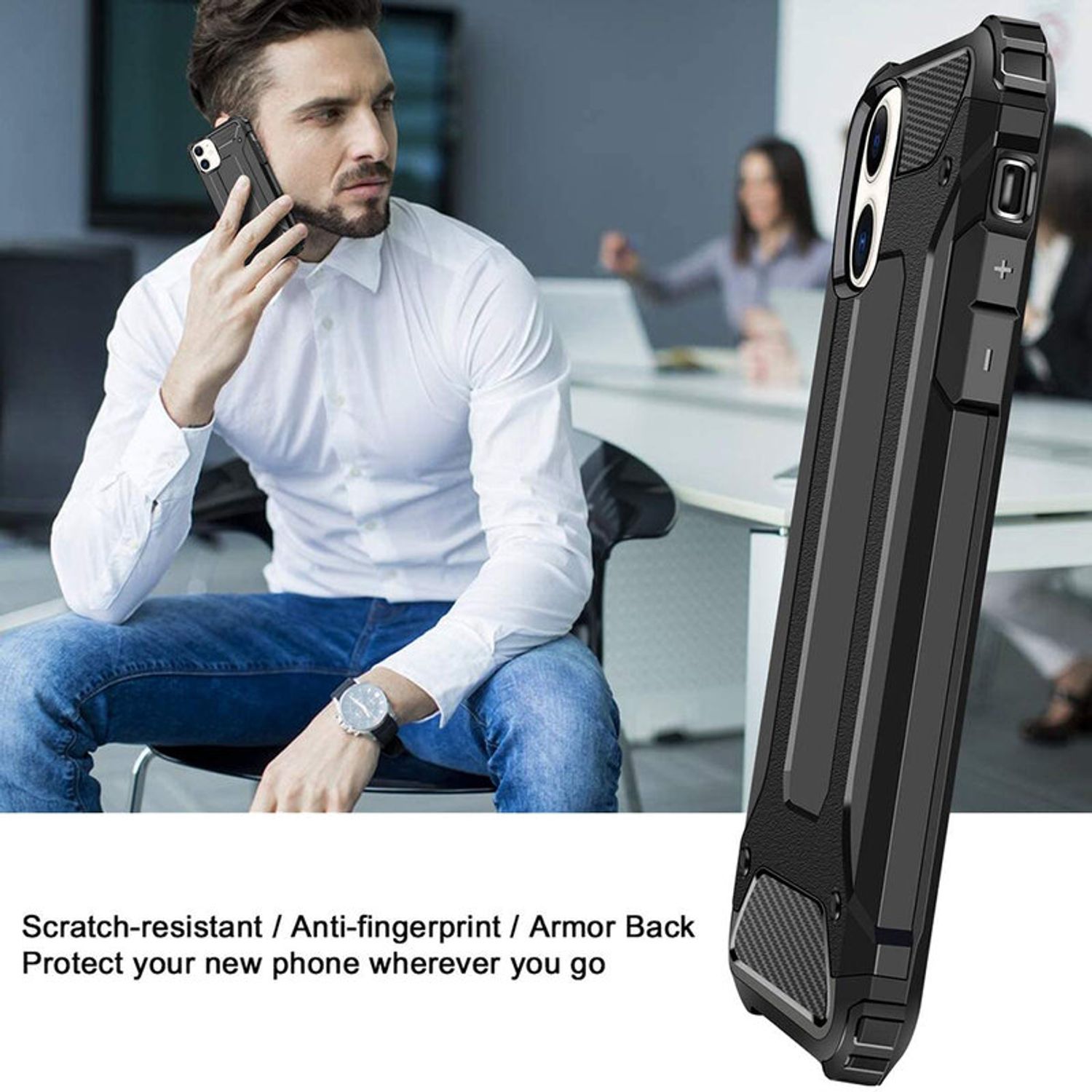Husa Techsuit - Hybrid Armor - iPhone 13- Black fotografia produsului View 3 L