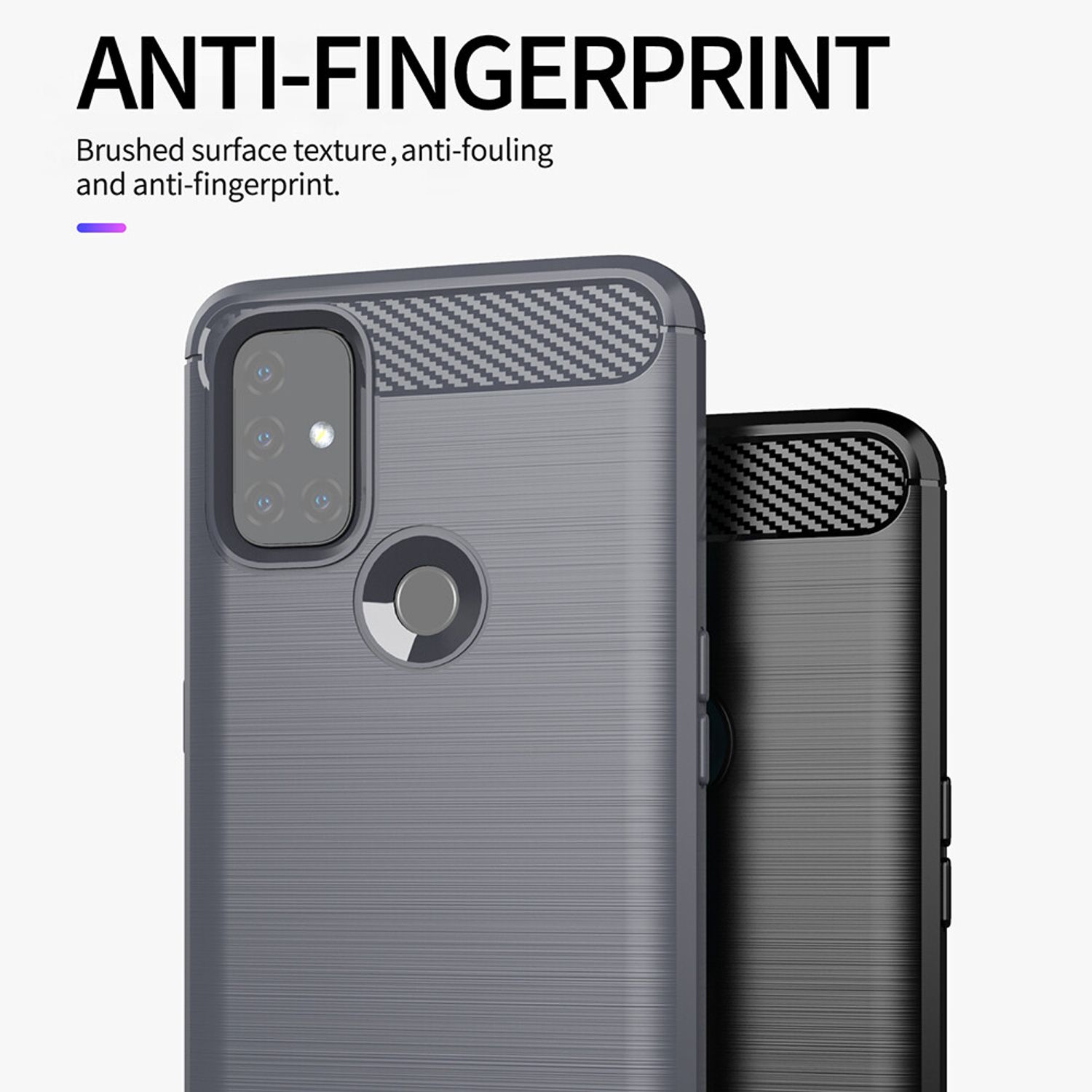 Husa Techsuit - Carbon Silicone - Oneplus Nord N10 5G - Black fotografia produsului View 2 L