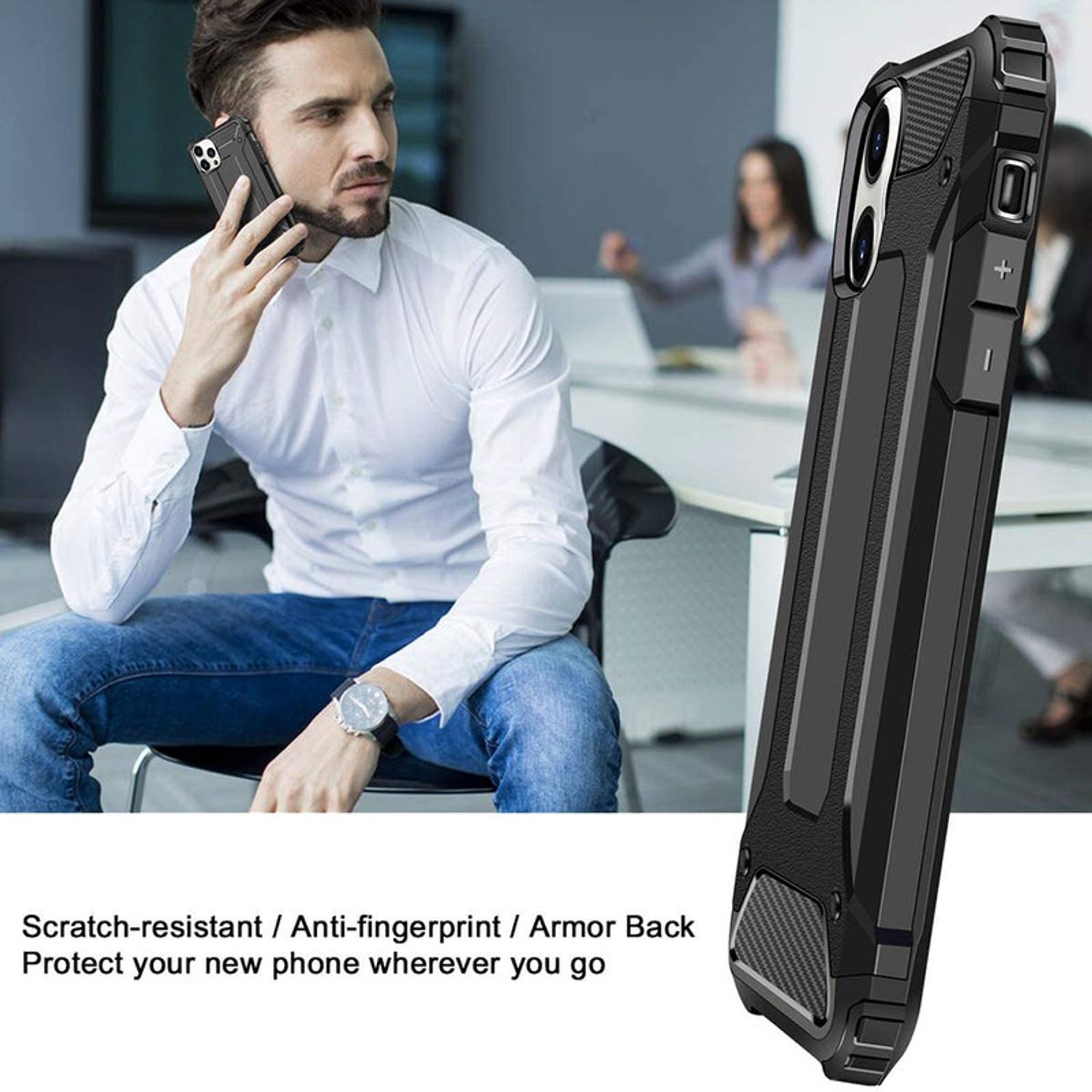 Husa Techsuit - Hybrid Armor - iPhone 13 Pro - Black fotografia produsului View 3 L
