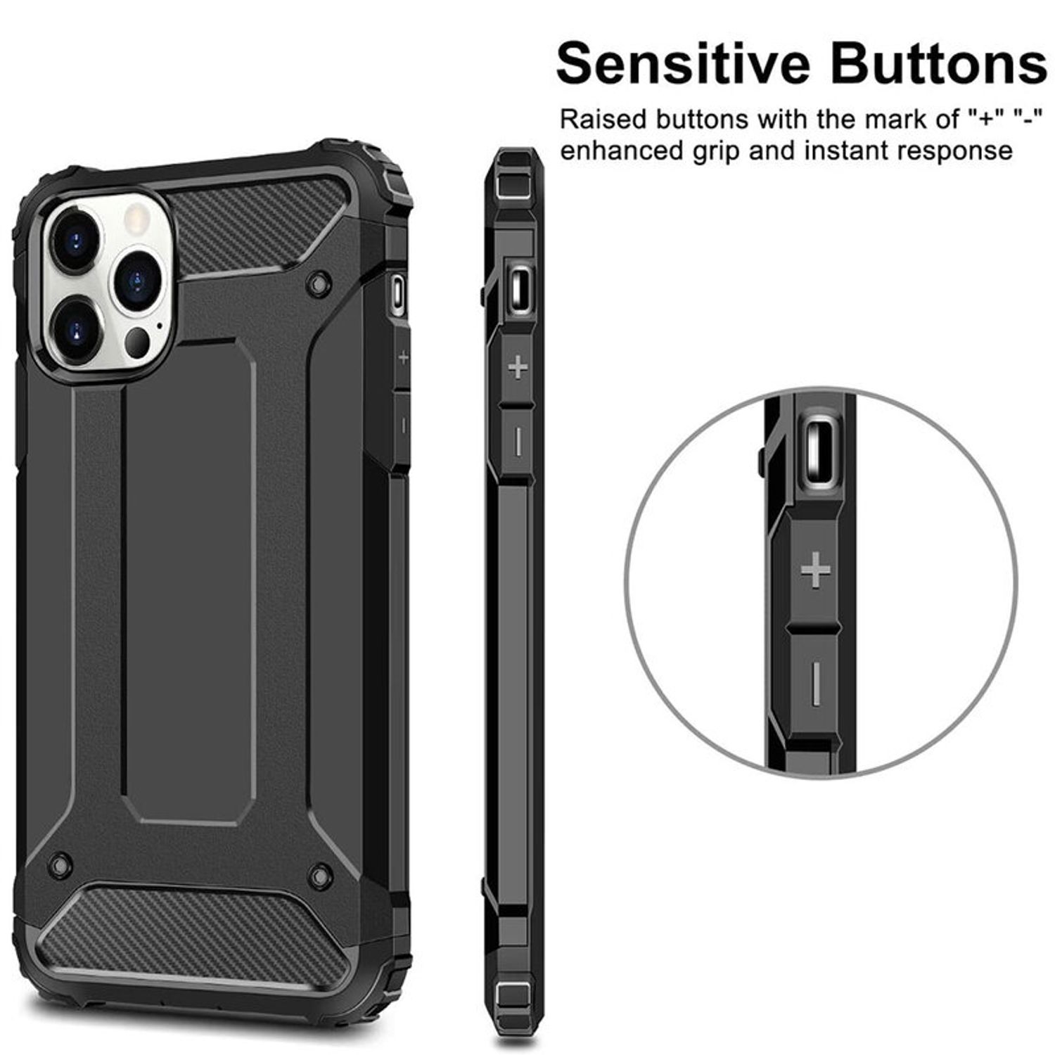 Husa Techsuit - Hybrid Armor - iPhone 13 Pro - Black fotografia produsului View 2 L
