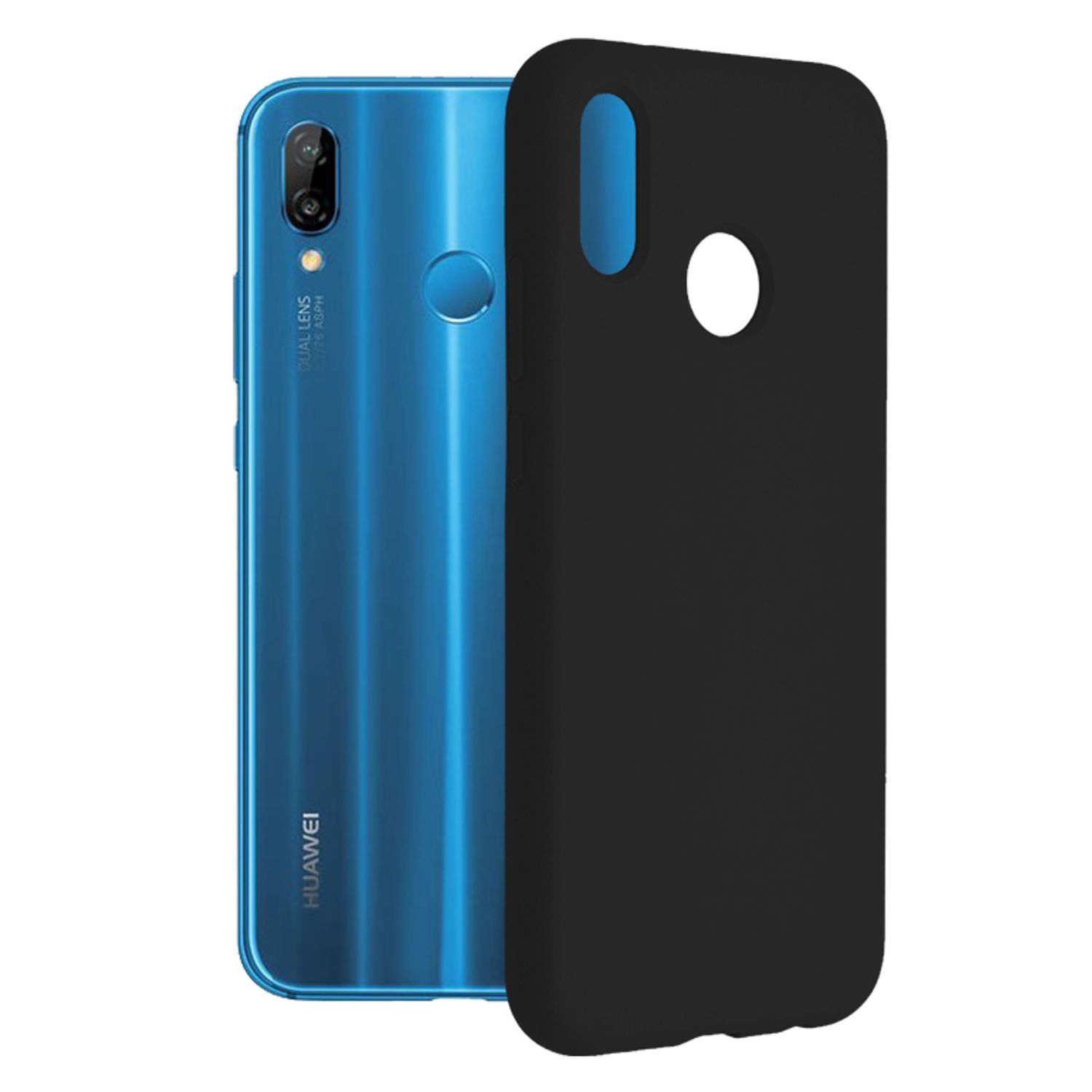 Husa premium Techsuit - Soft Edge Silicone - Huawei P20 Lite - Black fotografia produsului