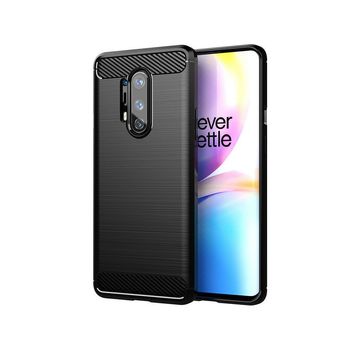 Husa techsuit - carbon silicone - oneplus 8 pro - black