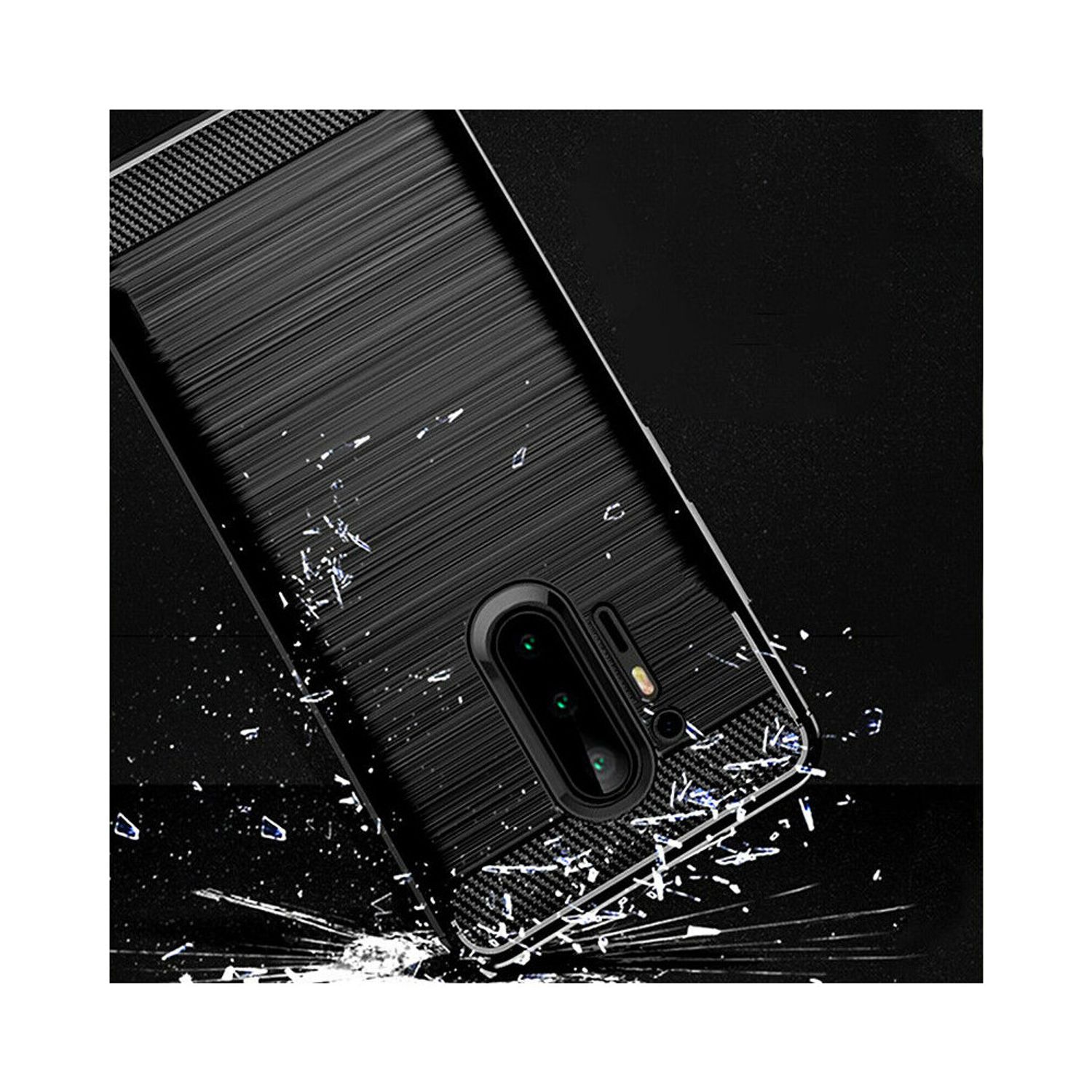 Husa Techsuit - Carbon Silicone - OnePlus 8 Pro - Black fotografia produsului View 3 L