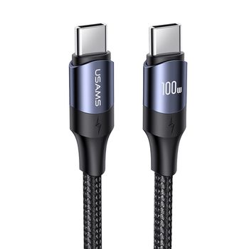 Cablu date/incarcare usams - type-c to type-c 100 w, pd, fast charge, 1.2 m - black