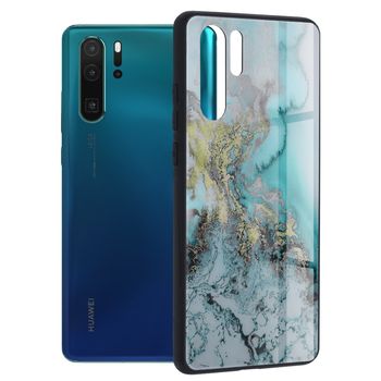 Husa premium cu spate din sticla techsuit - glaze series - huawei p30 pro - blue ocean