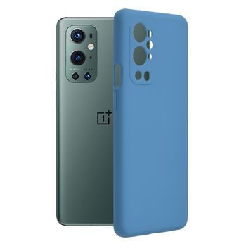 Husa premium techsuit - soft edge silicone - oneplus 9 pro - denim blue