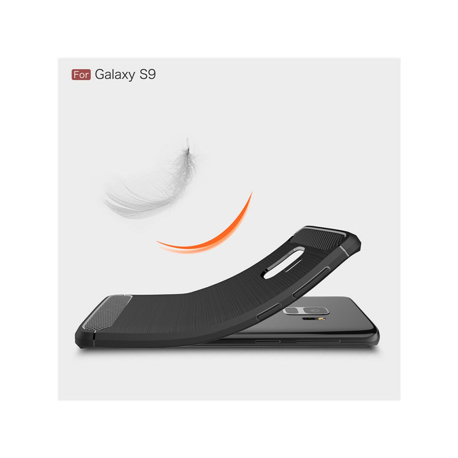 Husa Techsuit - Carbon Silicone - Samsung Galaxy S9 - Black fotografia produsului View 2 L