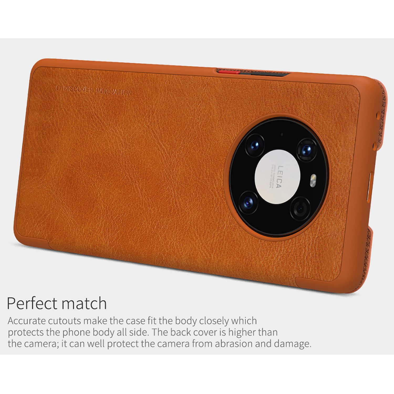 Husa Nillkin - Qin Leather Case - Huawei Mate 40 Pro - Brown fotografia produsului View 3 L