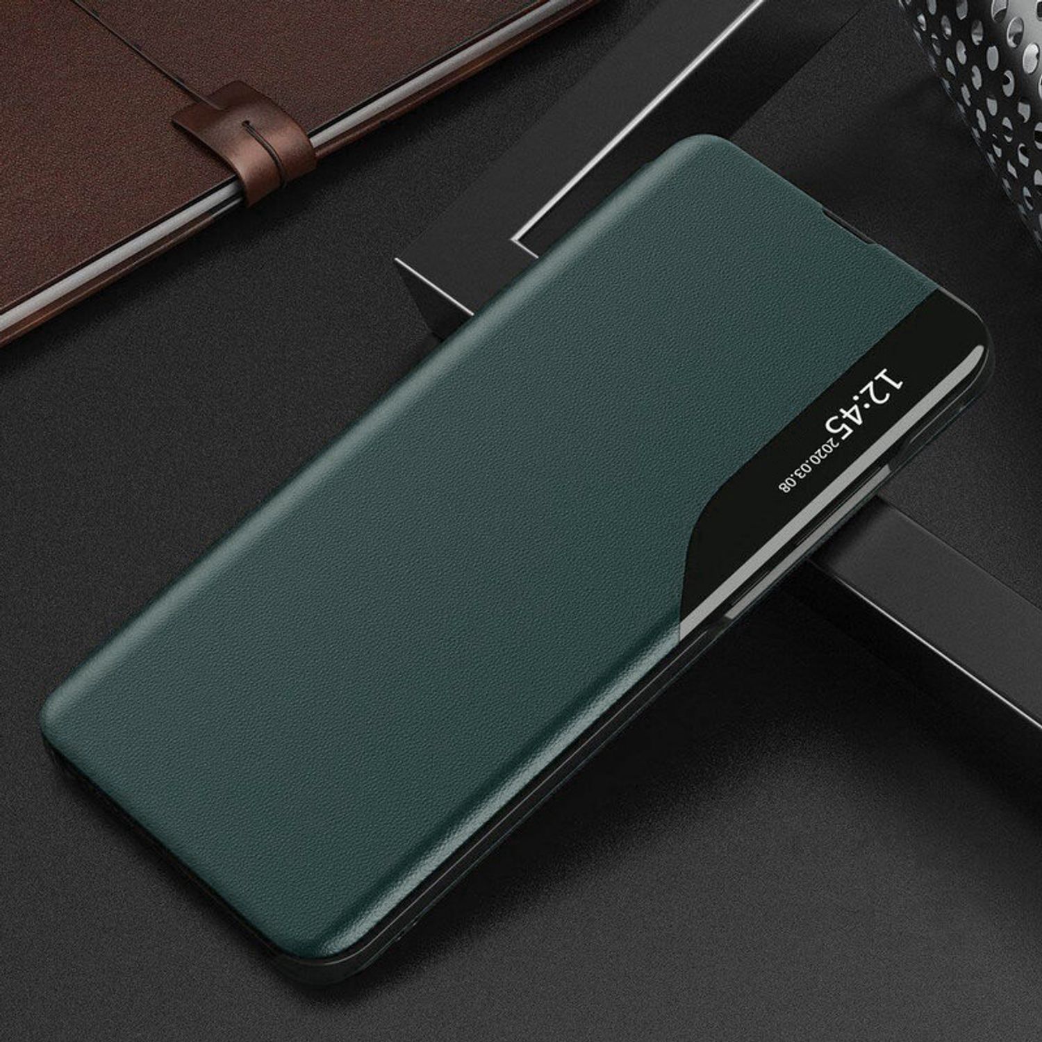 Husa tip carte Techsuit - eFold Series - Xiaomi Note 11 / Poco M4 Pro - Dark Green fotografia produsului View 3 L