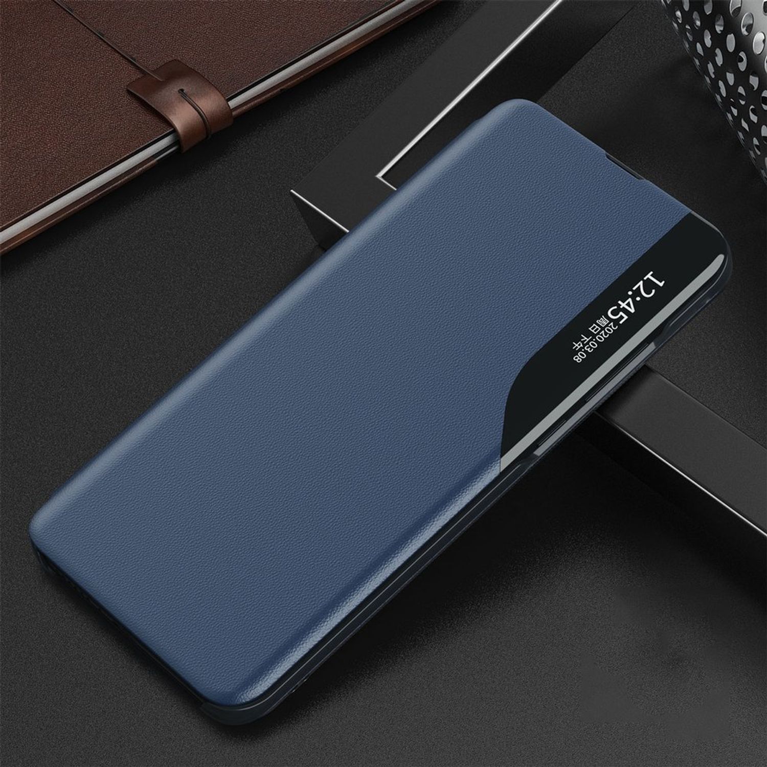 Husa tip carte Techsuit - eFold Series - iPhone 12 Mini - Dark Blue fotografia produsului View 2 L