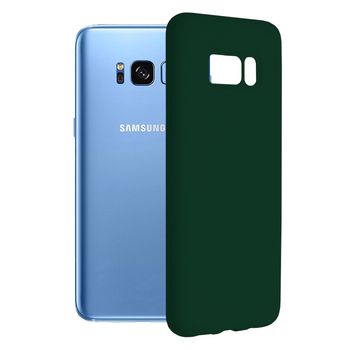Husa premium techsuit - soft edge silicone - samsung galaxy s8 plus - dark green