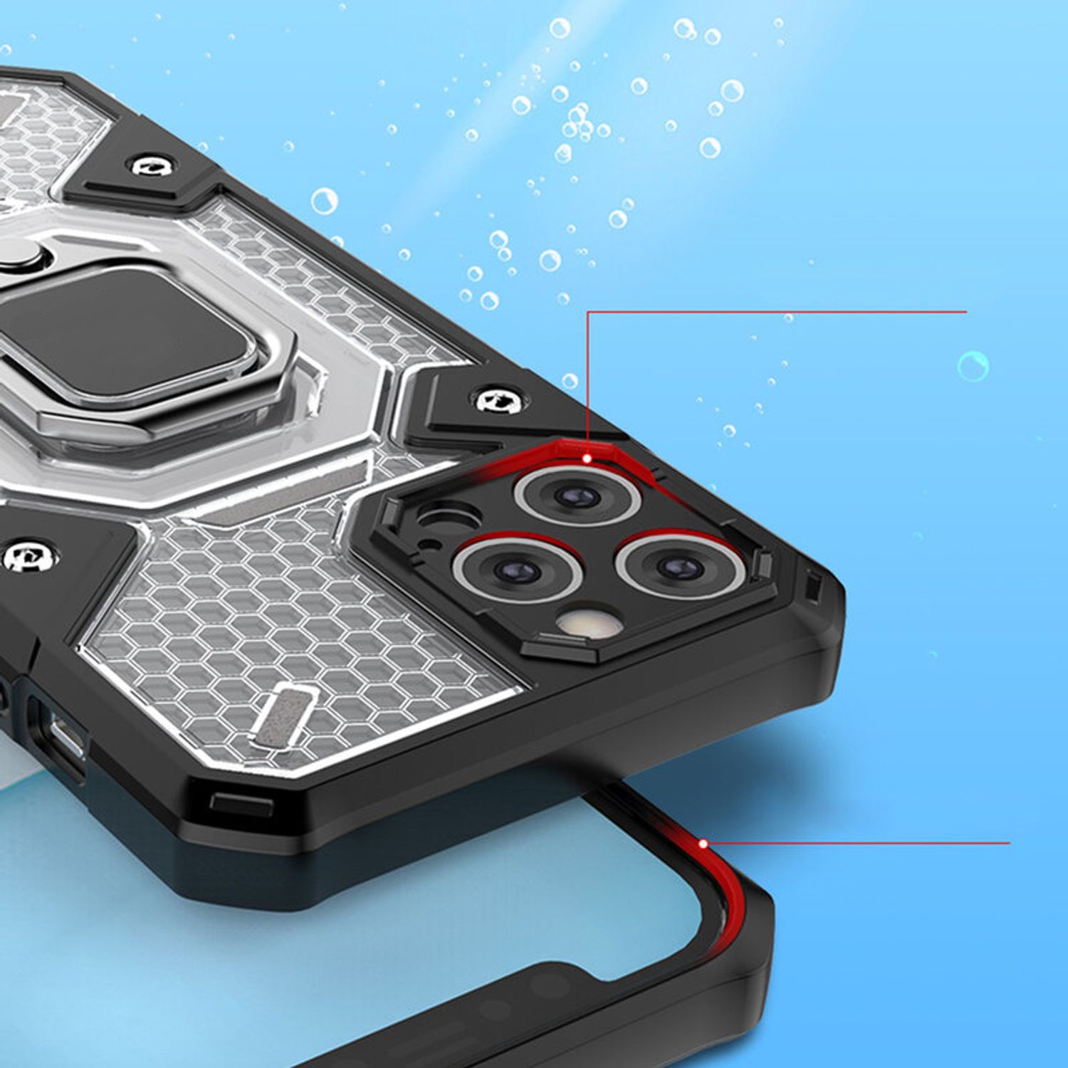 Husa Techsuit - Honeycomb Armor - iPhone 12 Pro Max - albastru fotografia produsului View 3 L