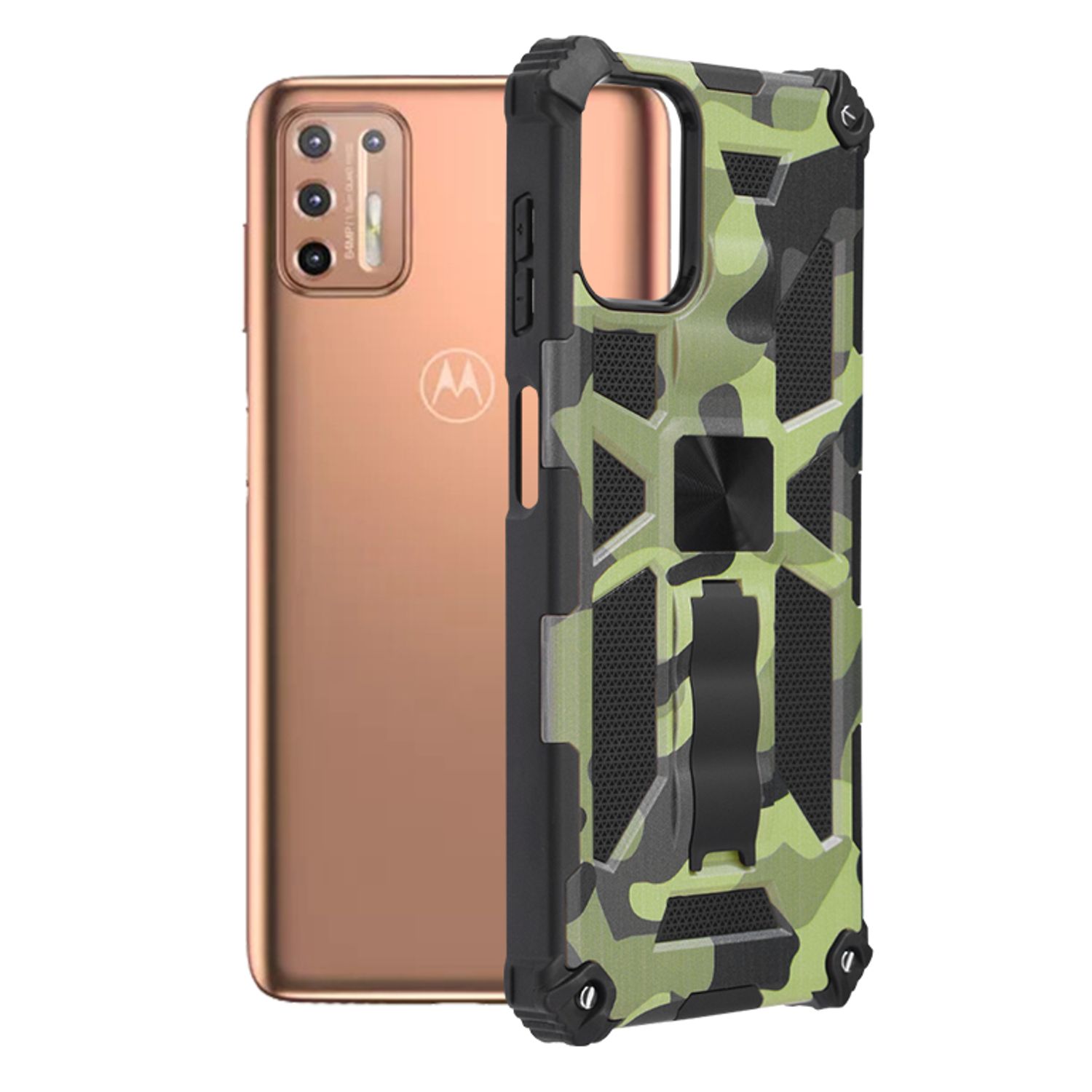 Husa antisoc Techsuit - Blazor Series - Motorola Moto G9 Plus - Camo Lime fotografia produsului