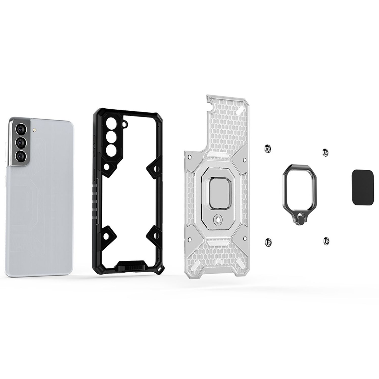 Husa Techsuit - Honeycomb Armor - Samsung Galaxy S21 FE - negru fotografia produsului View 3 L