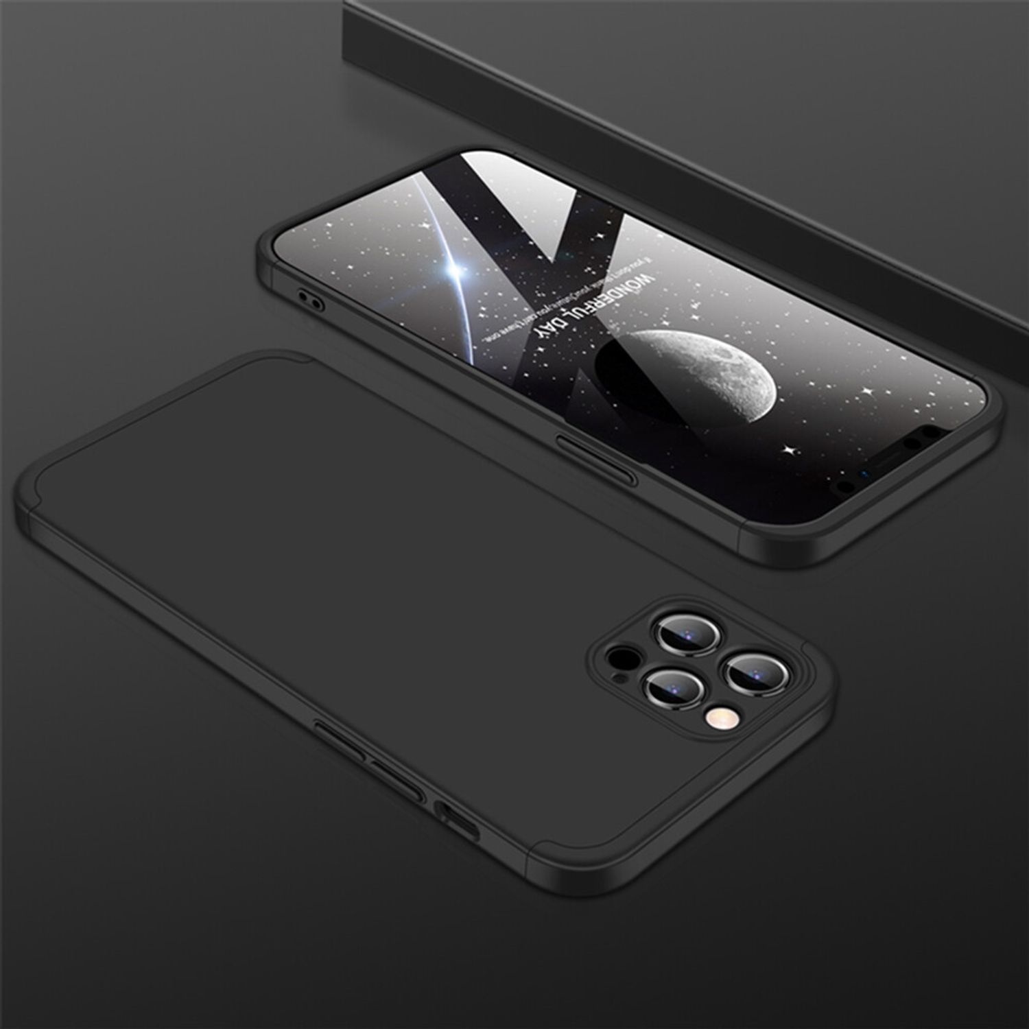 Husa protectie 360 + folie de protectie - iPhone 12 Pro - Black fotografia produsului View 3 L