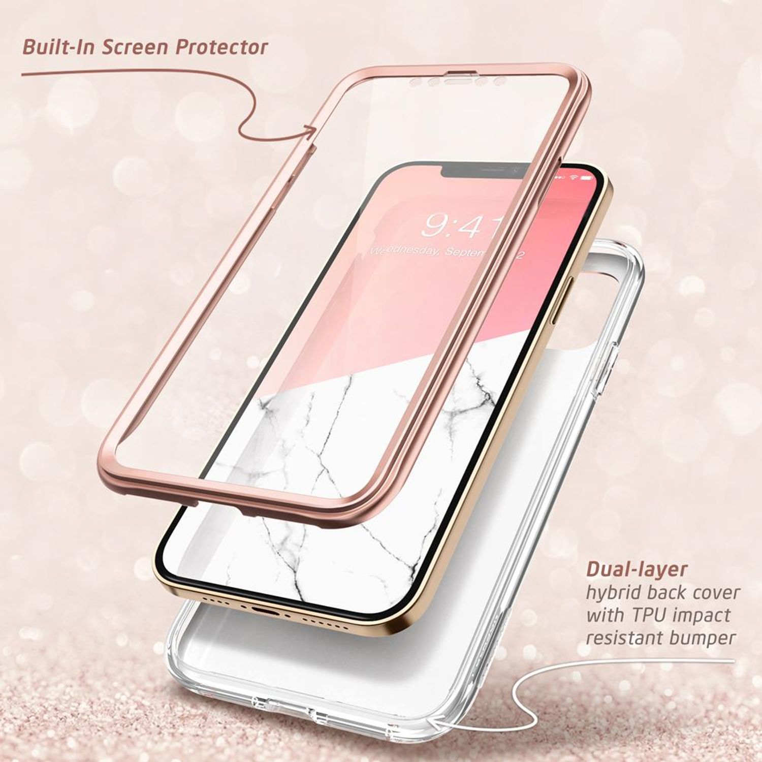 Husa premium i-Blason - Cosmo - iPhone 12 / 12 Pro - Marble fotografia produsului View 3 L