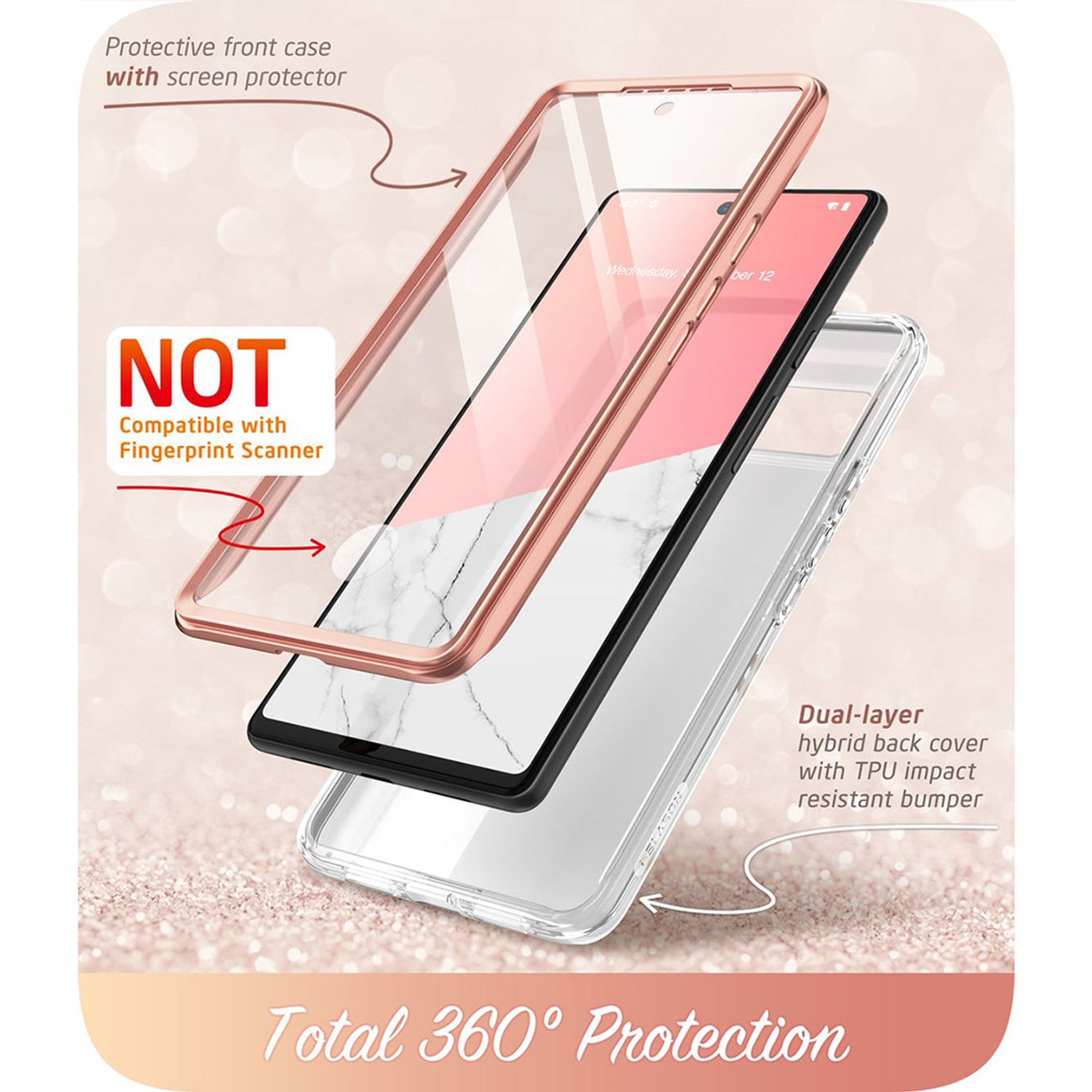 Husa premium i-Blason - Cosmo - Google Pixel 6 - Marble fotografia produsului View 3 L