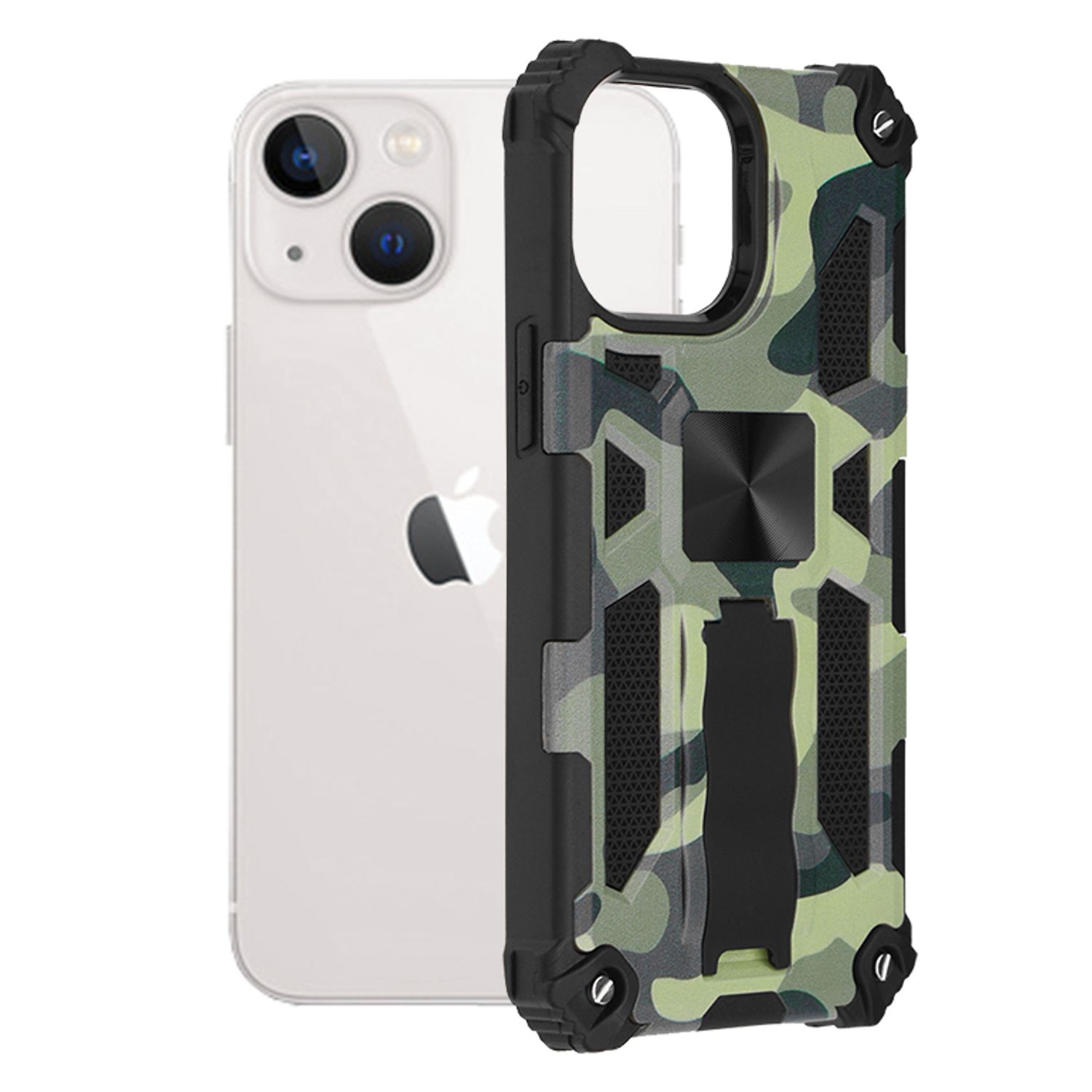 Husa antisoc Techsuit - Blazor Series - iPhone 13 Mini - Camo Lime fotografia produsului