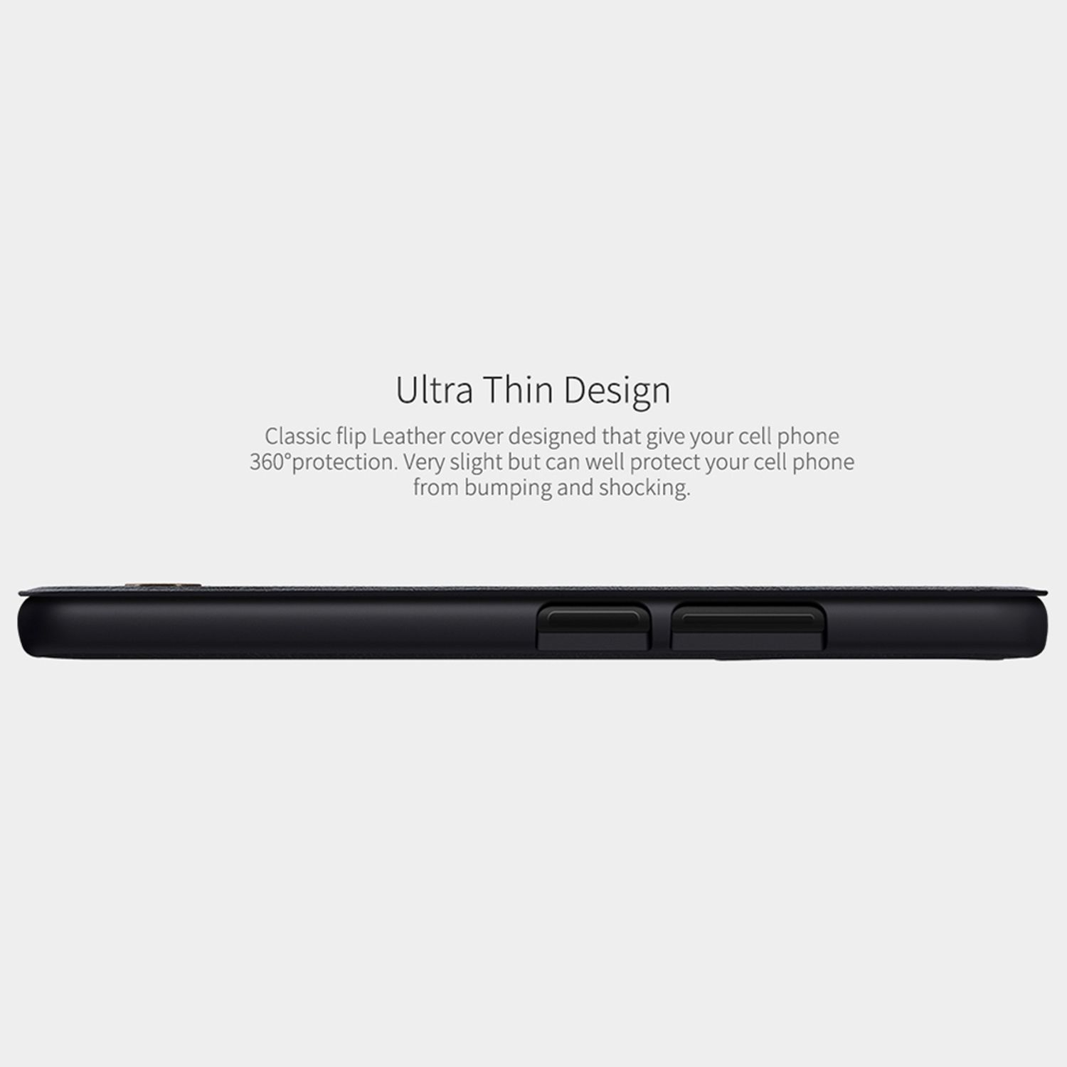Husa Nillkin - Qin Leather Case - Xiaomi Poco F3 - Black fotografia produsului View 3 L