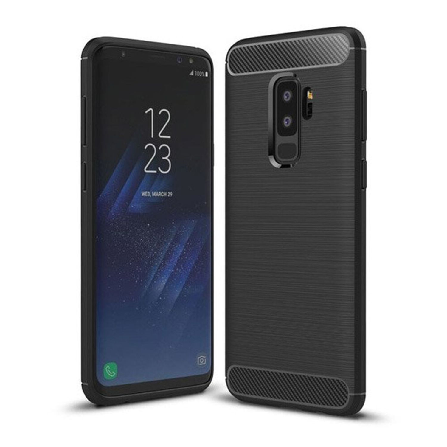 Husa Techsuit - Carbon Silicone - Samsung Galaxy S9 Plus - Black fotografia produsului
