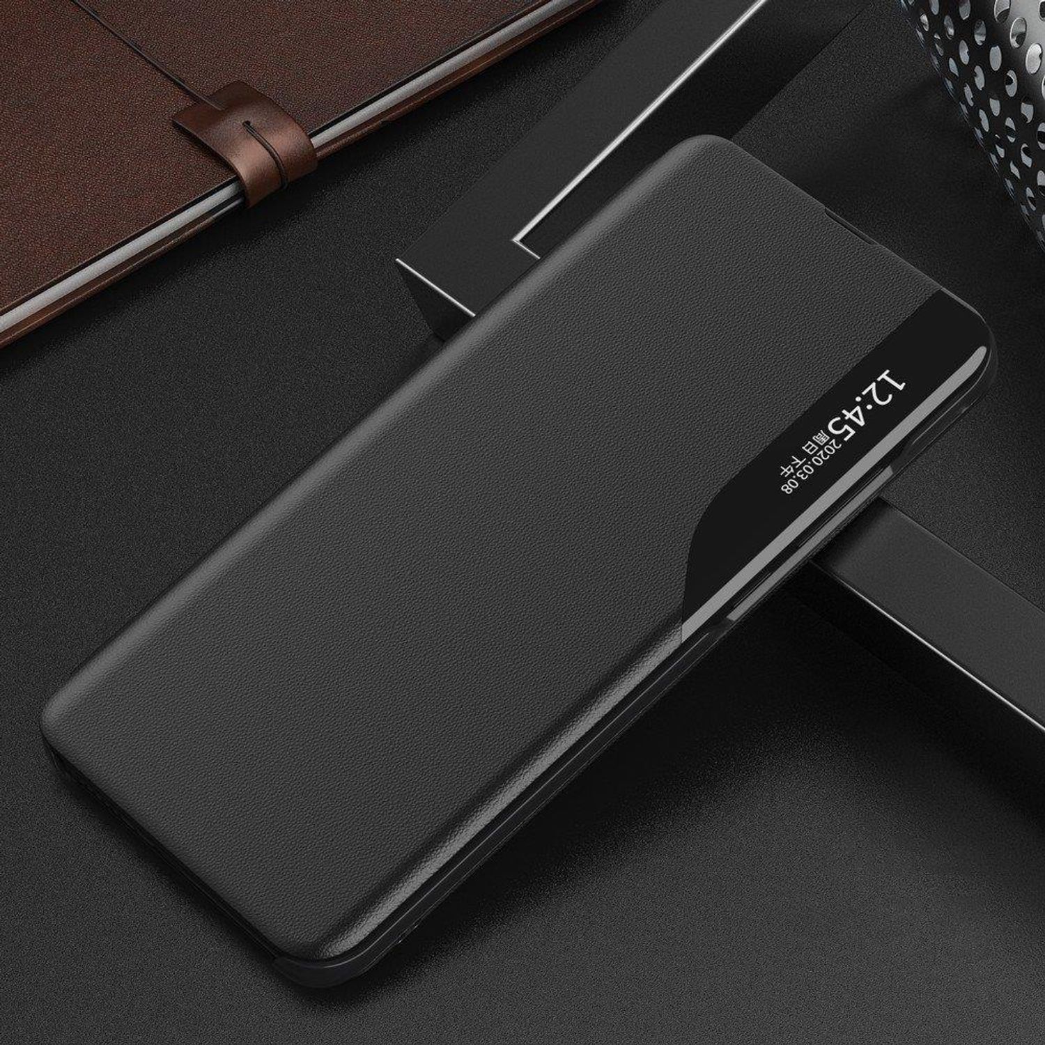 Husa tip carte Techsuit - eFold Series - Samsung Galaxy A70 - Black fotografia produsului View 2 L