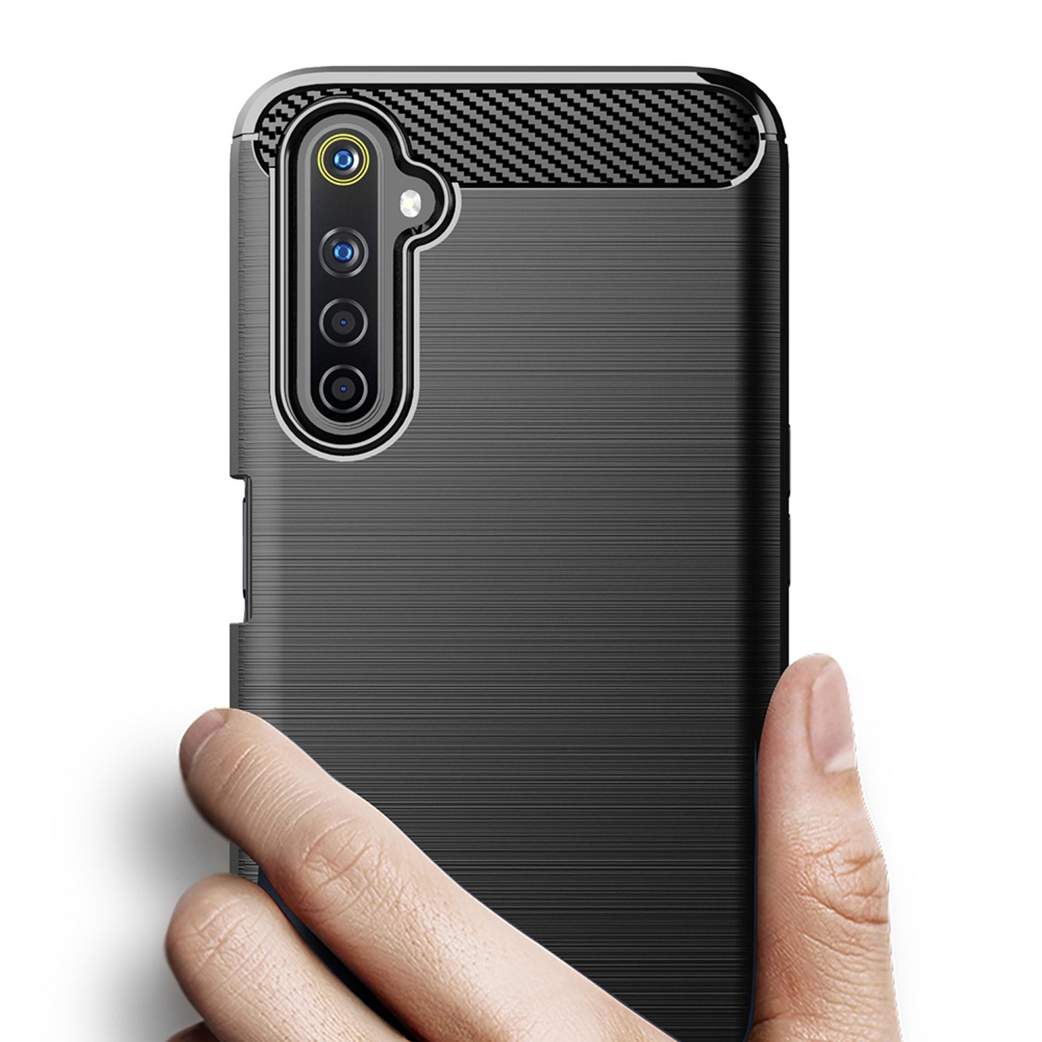 Husa Techsuit - Carbon Silicone - Realme 6 / 6S 4G - Black fotografia produsului View 2 L