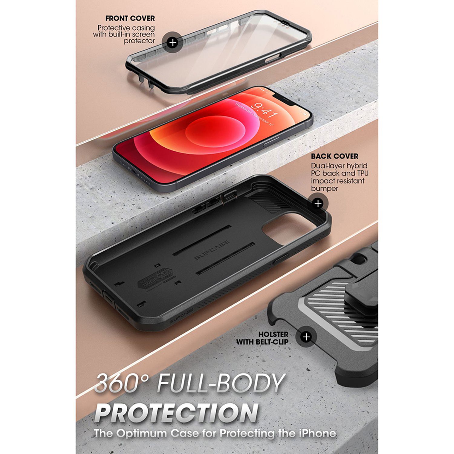 Husa premium Supcase - Unicorn Beetle Pro - iPhone 13 - Black fotografia produsului View 2 L