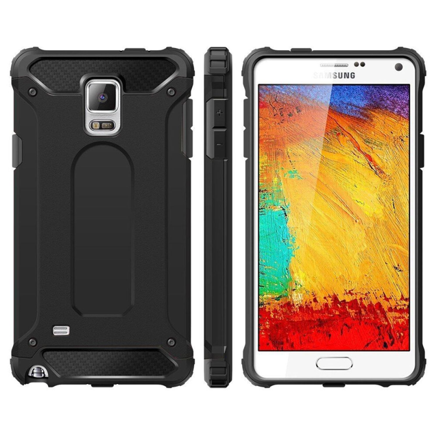 Husa Techsuit - Hybrid Armor - Samsung Galaxy Note 4 N910 - Black fotografia produsului View 3 L