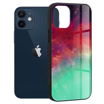 Husa cu spate din sticla techsuit - glaze series - iphone 12 mini - fiery ocean