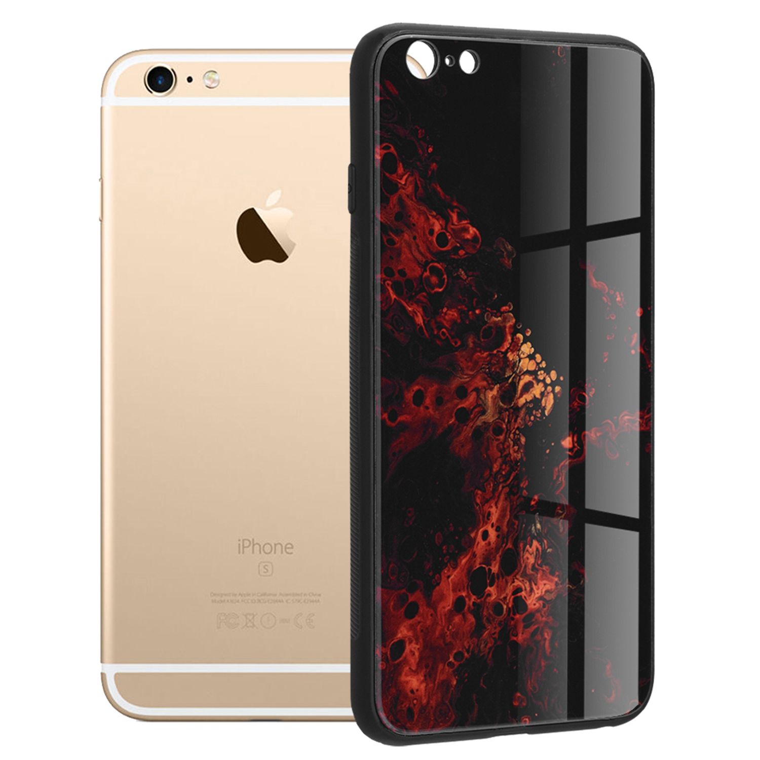 Husa cu spate din sticla Techsuit - Glaze Series - iPhone 6 Plus - Red Nebula fotografia produsului