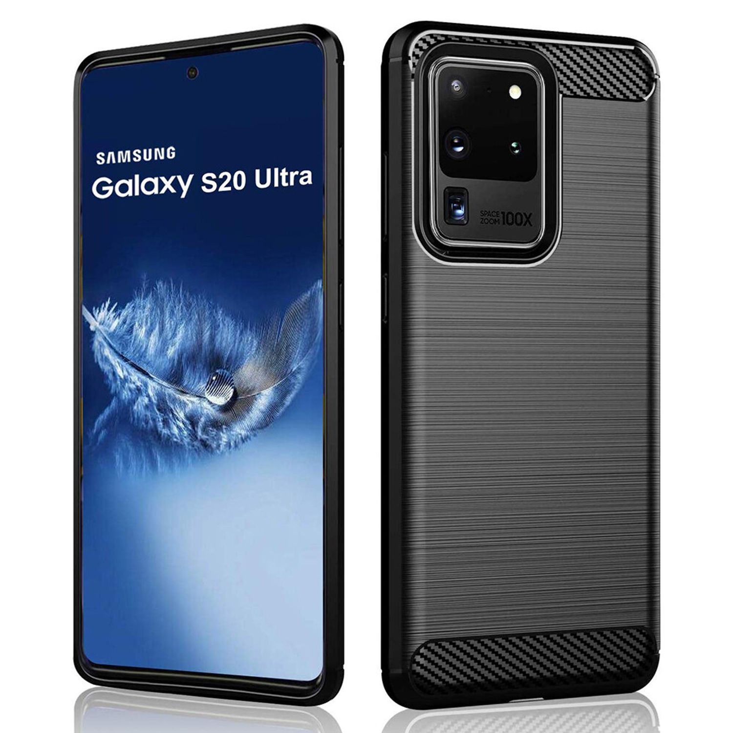 Husa Techsuit - Carbon Silicone - Samsung Galaxy S20 Ultra - Black fotografia produsului